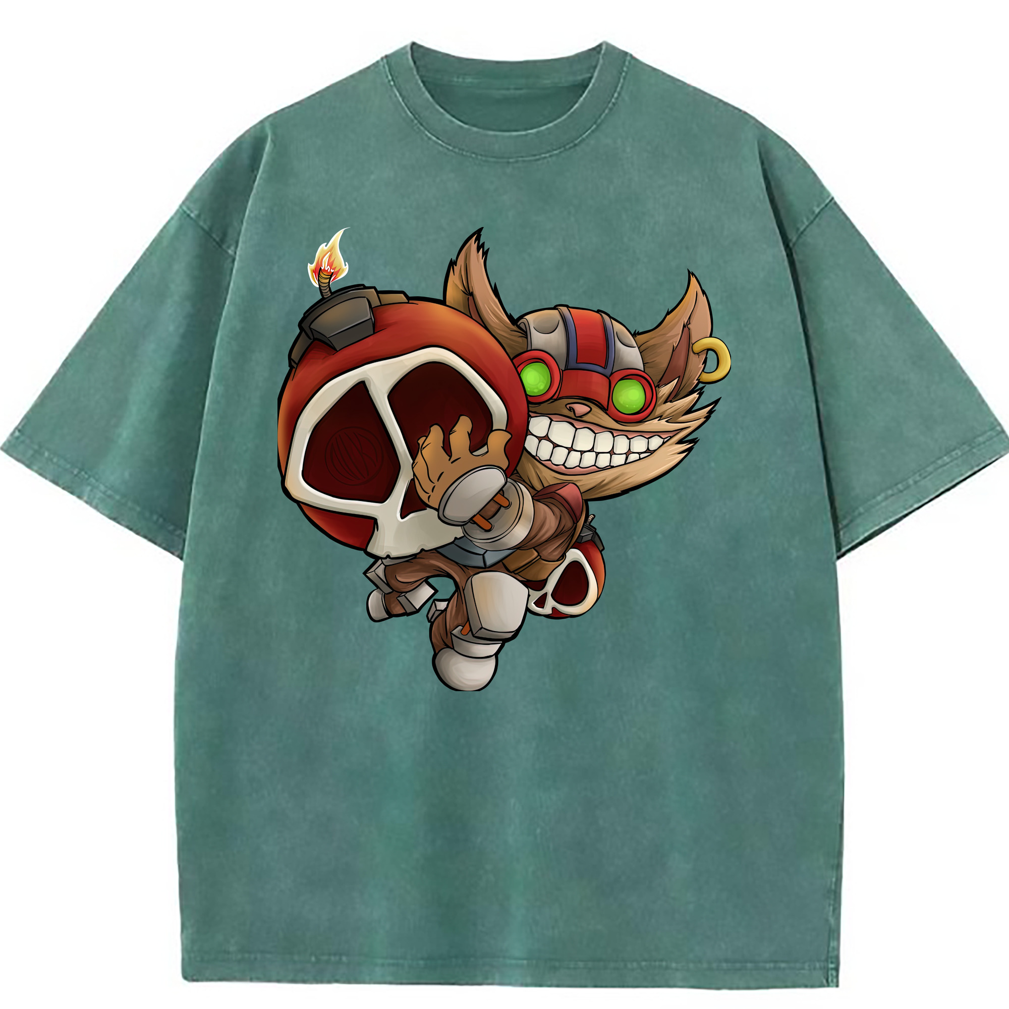 （画像用） リーグ・オブ・レジェンド League of Legends LOL 綿100% ヴィンテージ風 半袖Tシャツ（フロントプリント）